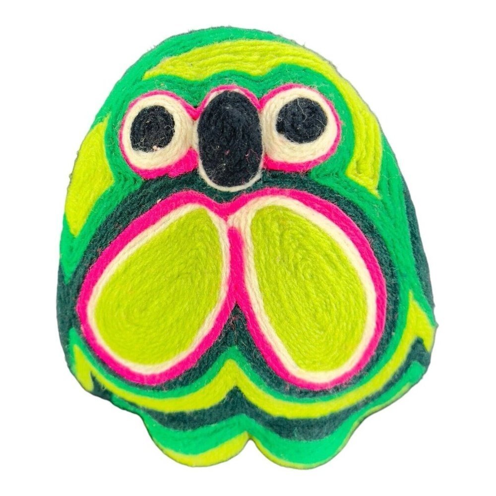 Mexico Folk Art Threaded Textured Multicolor Bird Figurine Hand Made‎ Decor VTG